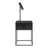 Vita 1-drawer Black Nightstand.