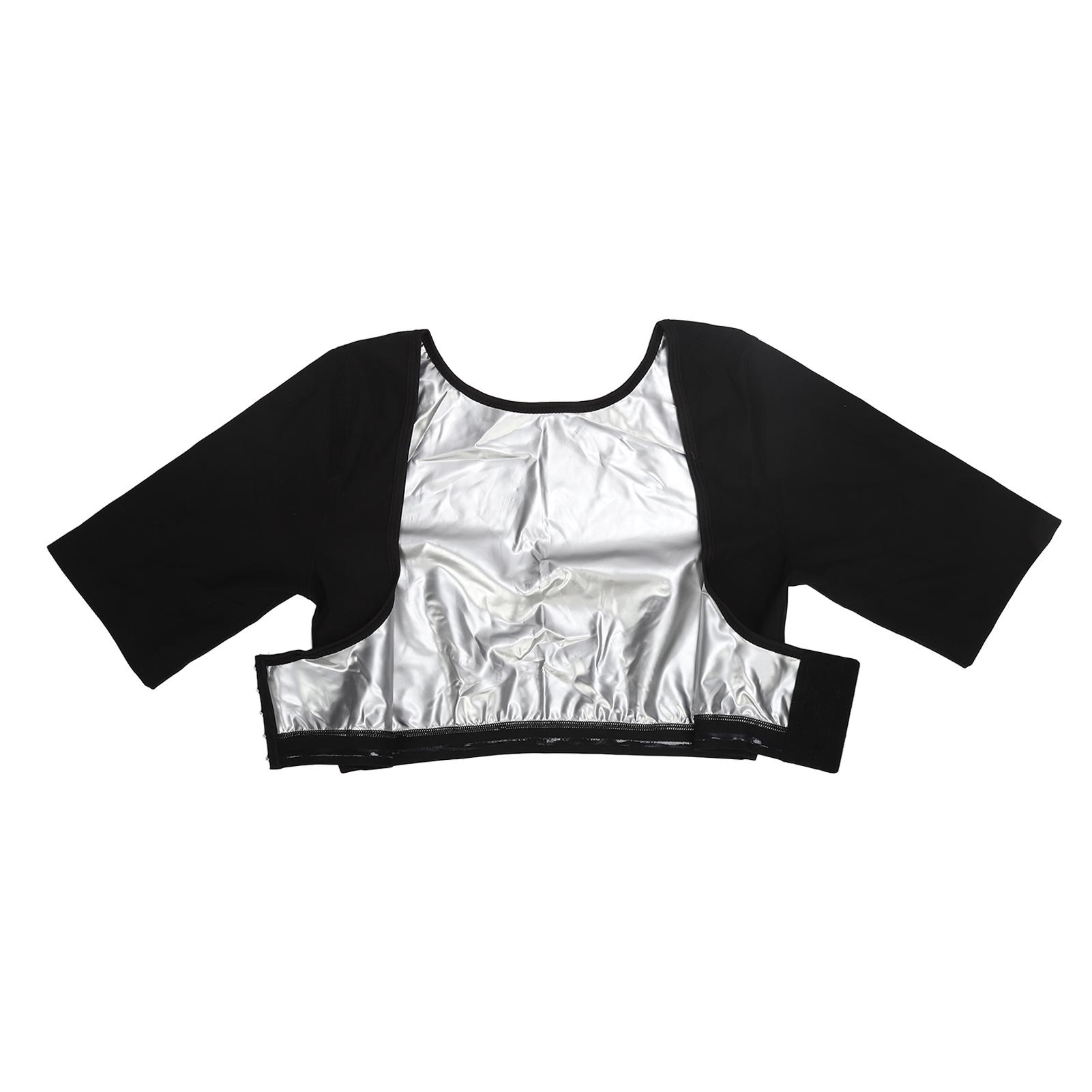 

Костюм-сауна для женщин с коротким рукавом, быстросохнущий, удерживающий тепло спортивный костюм, корректирующий фигуру, пояс для талии, размер L