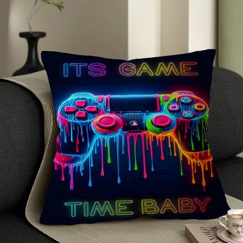 Pop Neon Video Game Character Pillow Case Cushion Cover Car Throw Pillow Case For Sofa Car Christmas Gift 40x40cm 45x45cm