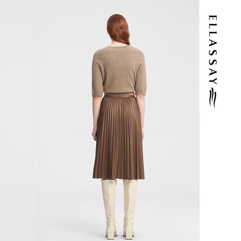 ELLASSAY Draped Pleated Midi Skirt