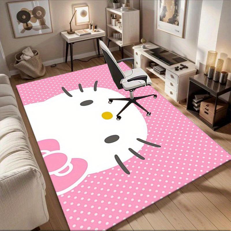 1pc Sanrio Hello Kitty Mermaid Printed Office Carpet Rectangle Rug Under The Table,Perfect Room Decor for Living Room, Bedroom, Kitchen, Non-slip Floo
