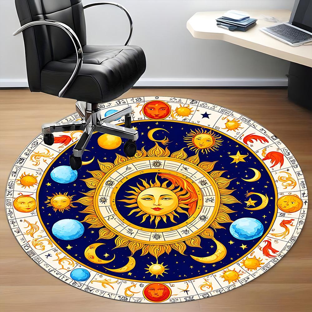 1pc Astrology Wheel Chair Carpet for Office, Soft, Non-Slip Polyester Mat, Office, Entryway, Living Room, Bedroom,  yy251207282
