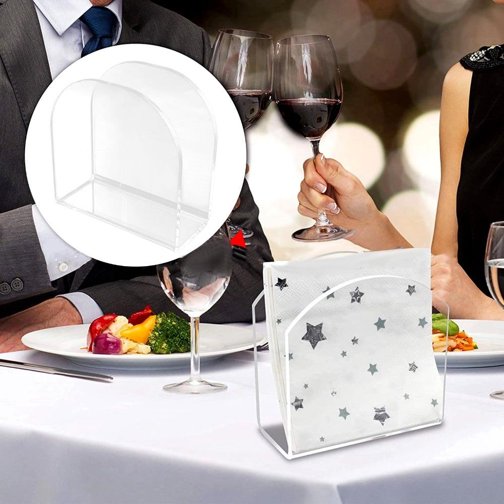 Porta Servilletas Acrílico de Fácil Acceso Forma de U Premium Estante para Servilletas Creativo Transparente Accesorio de Cocina Uso en Restaurante