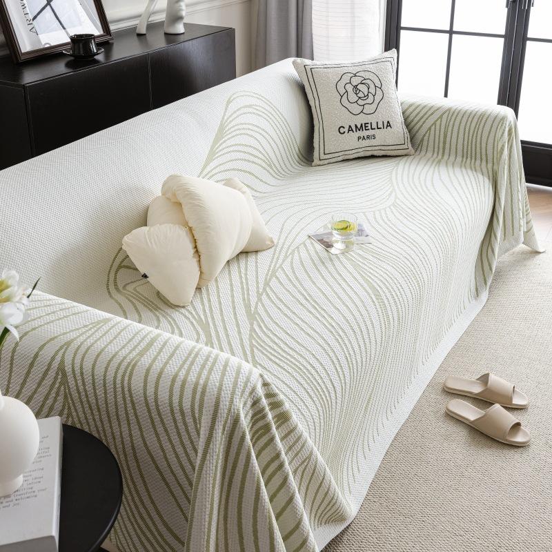 

Летний чехол для дивана из ледяного шелка, легкий роскошный высококачественный французский кремовый стиль, летний прохладный чехол для диванной подушки, полное полотенце 200*130cm