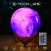 15Cm 16 Colors 3D Printing Remote Controlled Dimmable Rechargeable Moon Light Lamp Touch Control Lunar