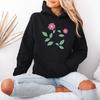 Vintage Floral Womens Hoodie Stylish Pink Flower Nature Lover Birthday Gift