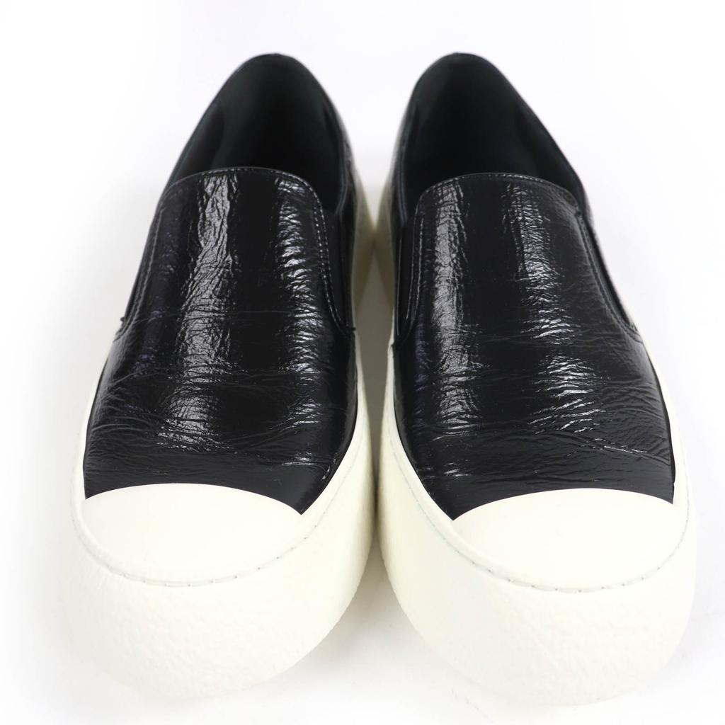 Great CHANEL Sneakers COCO Mark Leather Slip-Ons Black Leather Women 39 24P G45559 Used