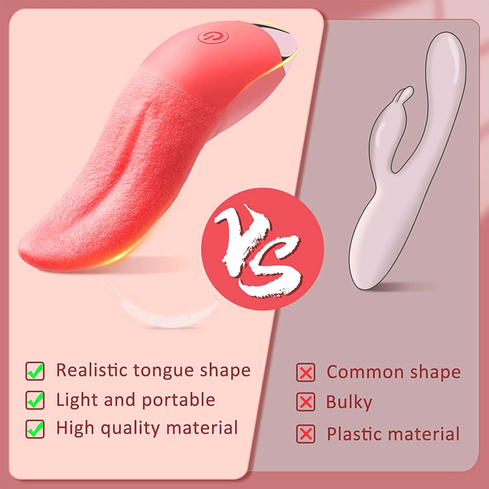 10 režimů Realistické lízání jazyka Výkonný stimulátor Vibrátor Bod G Stimulace klitorisu Bradavky Masturbátor Sexuální hračky pro dospělé Pro ženy pro páry