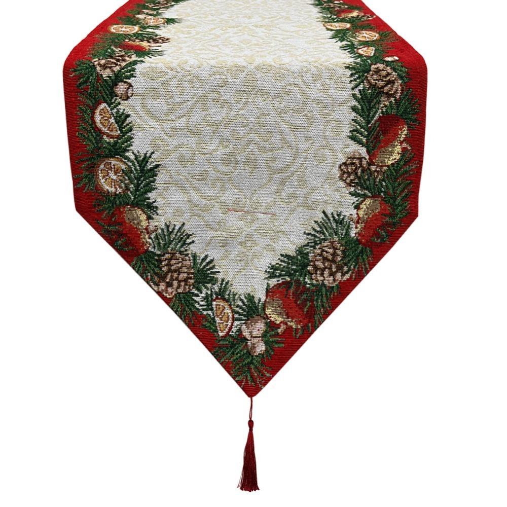 Snowman Themed Christmas Table Runner Cotton Tablecloth Holiday Dining Decor
