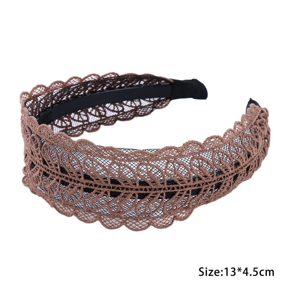 Temperament Women Hair Accessories Wide Side Hairband Lace  Leaves Headband Korean Style Hair Wear