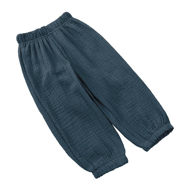 Pantalons légers double épaisseur en gaze de coton anti-moustiques pour enfants, coupe ample lanterne, longs, pour garçons et filles, Collection Printemps Été