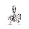 Love and the Tree of Life Charm Beads 925 Silver Fit Brand Charms Náramek Diy Šperky Dárek