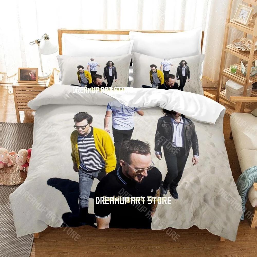 Ensemble de literie 3D Weezer Rock Band Dessin Animé Anime Ensemble trois pièces Chambre d'adulte et d'enfant Housses de couette EU Single 90x200cm