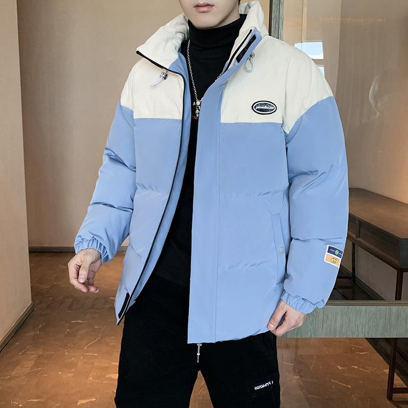 Winter Warm Hooded Fake Two-piece Cotton Clothes Thickened Japanese Teenagers Handsome Casual Jacket