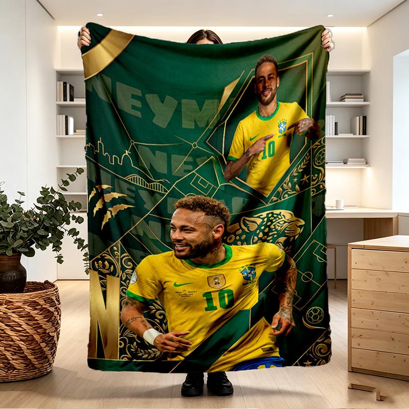 Neymar Jr spausdinta pledas - Minkštas ir patogus, miegamajam, kelionėms, sofai, namų dekoravimui - Gimtadienio Kalėdų dovana draugui