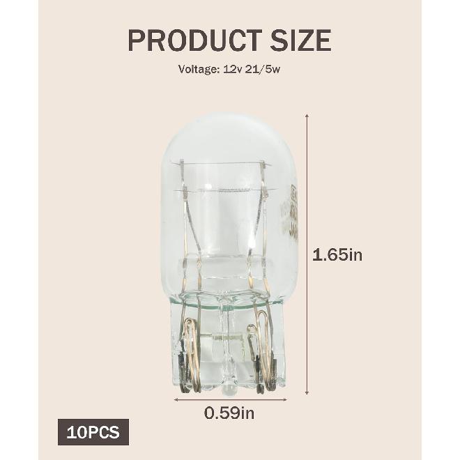 10 PCS 7443 Bulb,Car Accessories 7443 Brake Light Bulb,Car T20 1891/7443 Dual Wire Brake Bulb,12V 21/5W Ultra-Bright Turn Signal Light