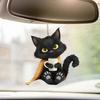 Kot Wisząca ozdoba do samochodu Realistyczny kształt zwierzęcia Akrylowa 2D zawieszka z kotem do lusterka wstecznego, okien, toreb, kluczy, akcesoriów samochodowych