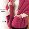 Unisex Thick Fleece Scarf Cape with Pockets - Warm, Solid Color, Wearable Shawl