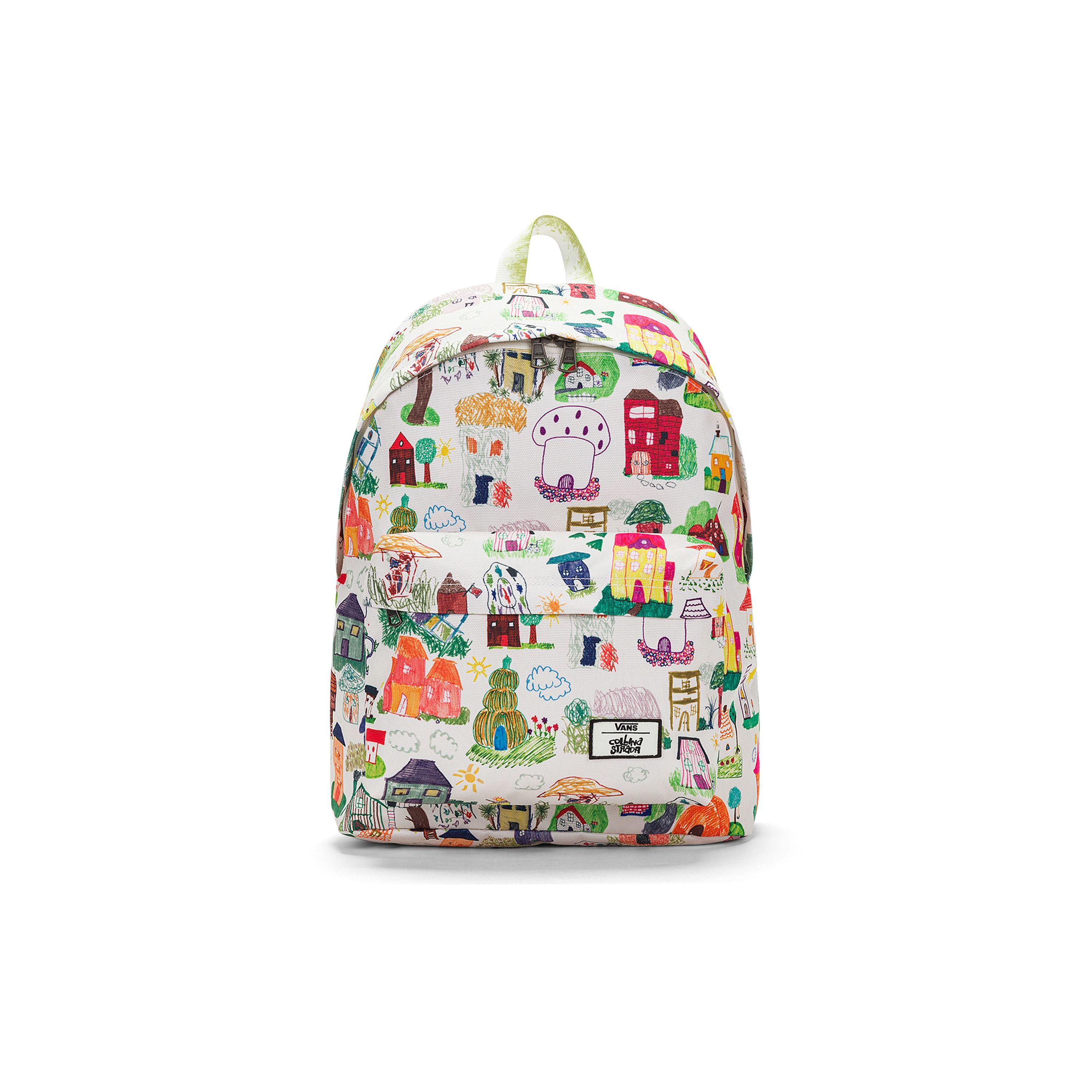 

Vans Classic Cartoon Canvas Backpack Unisex Backpacks White VN0007AE3KS White