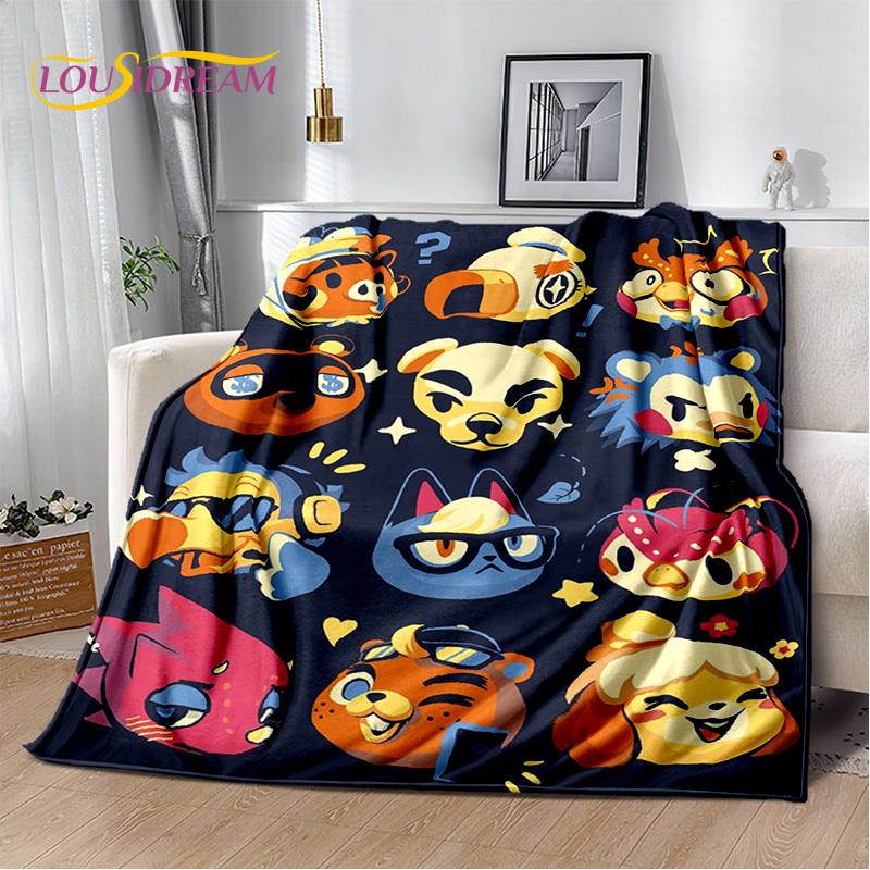 Manta de dibujos animados de Animal Crossing New Horizons, manta suave para el hogar, dormitorio, cama, sofá, Picnic, viaje, oficina, manta para niños