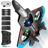 Foam Remote Control Jet Fighter Stunt Plane with LED Lights Remote Control Toy for Boys Ages 6-14