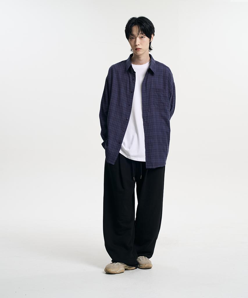 Mubeun Essential One-Pleat Wide Sweatpants Black