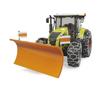 Claas axion 950 avec chaînes à neige et lame de niveleuse