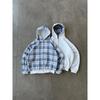 Mens Reversible Hooded Cardigan Sweatshirt American Vintage Style Loose Fit Casual Wear