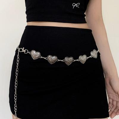 Boho Retro Ethnic Style Heart Tassel Waist Chain Women Fashion Versatile Dress Metal Belt Waistband Body Jewelry Y2K Accessories