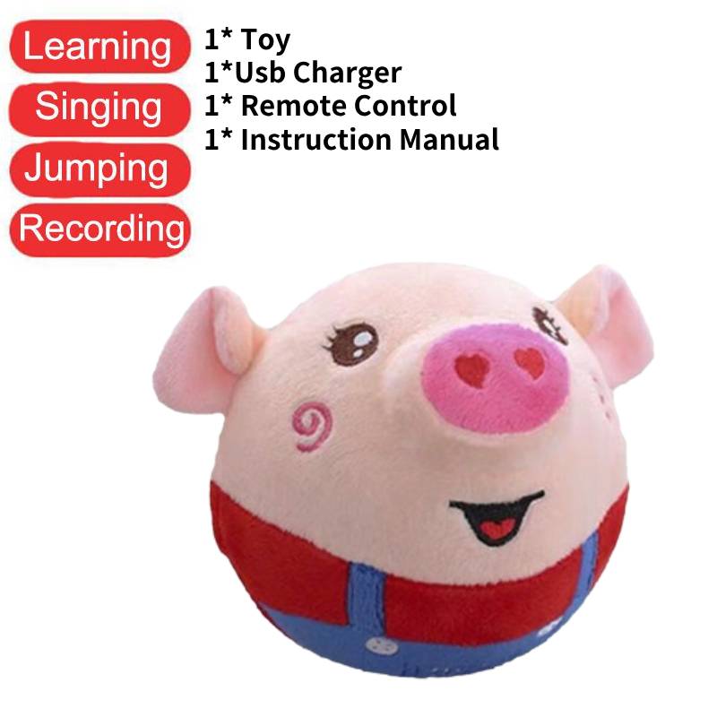 

Говорящий трясущийся поющий интерактивный прыгающий мячик плюшевая игрушка домашний питомец свинка кукла