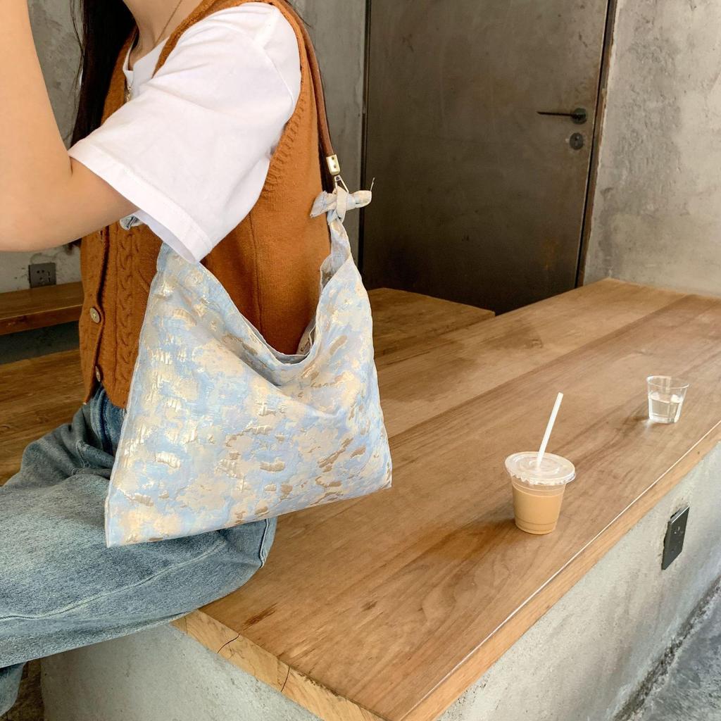 Dámská retro brokátová žakárová taška do podpaží Dámská saténová taška přes rameno