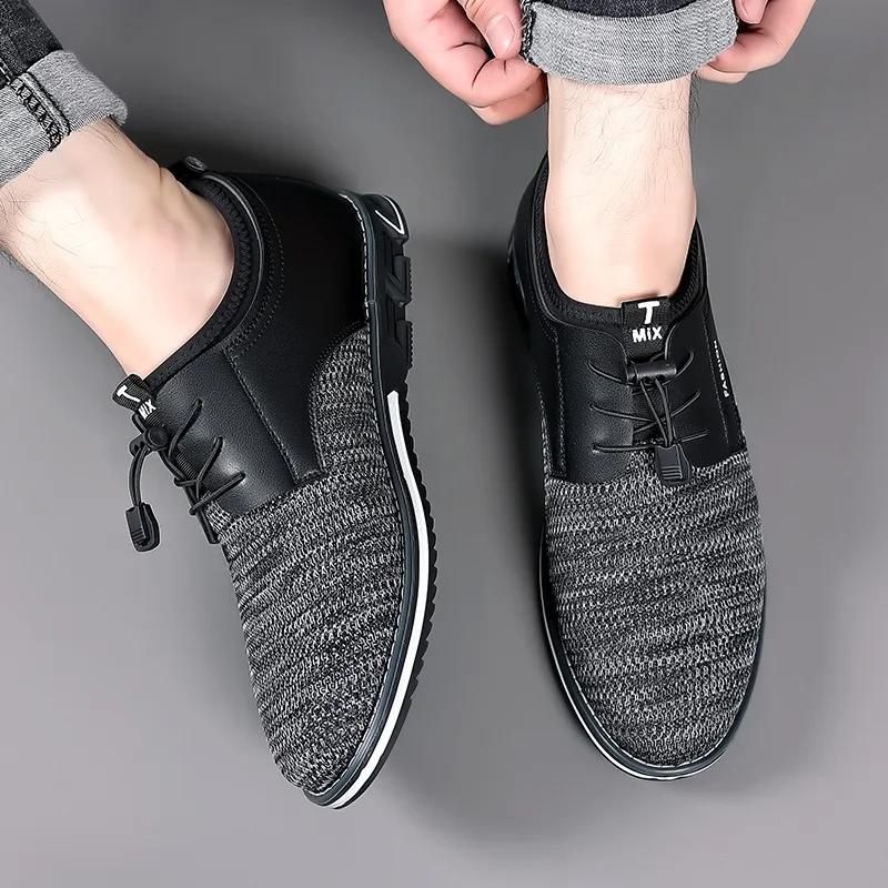 2024Spring Autumn Mesh Breathable Sneakers Comfortable Non-slip Casual Shoes for Men Fashion Mixed Colors Sapato Masculino Couro