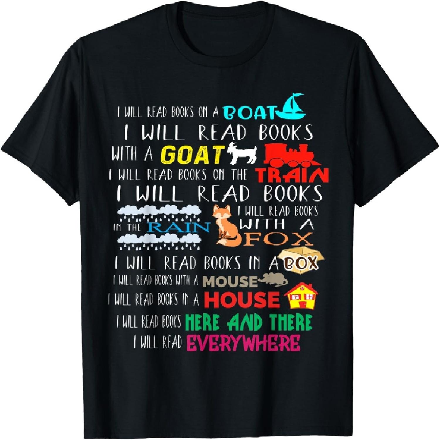 I Will Read Books On A Boat & Everywhere Reading Gifts Kids Short Sleeve T-Shirt XXXXXL разноцветный