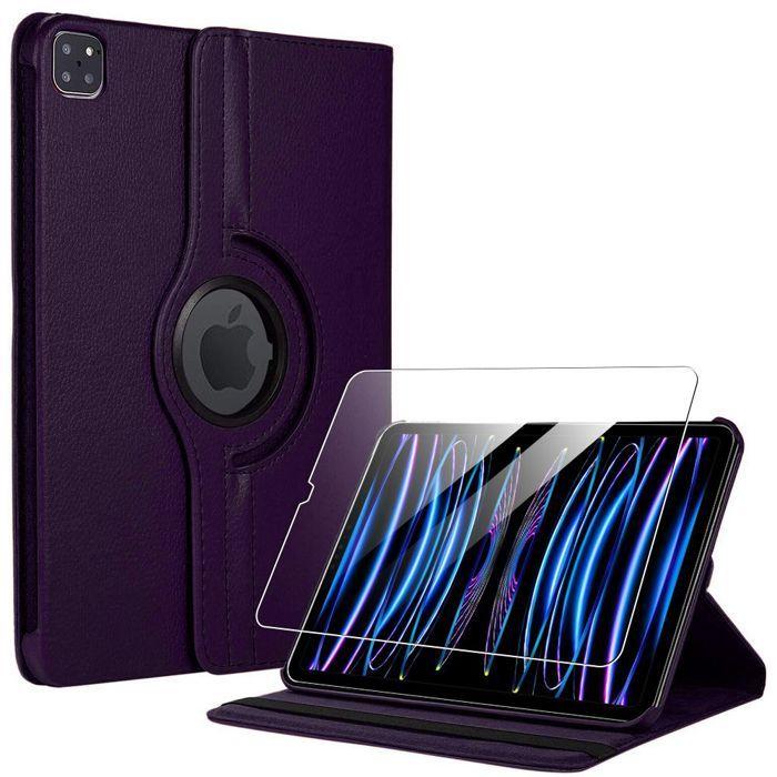 Coque de Protection - BOOLING - iPad Pro 11" - Rotatif 360° - Violet - Verre Trempé