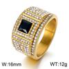 Affordable Luxury Men's Hip Hop Stainless Steel Ring Exquisite Rhinestone Ring