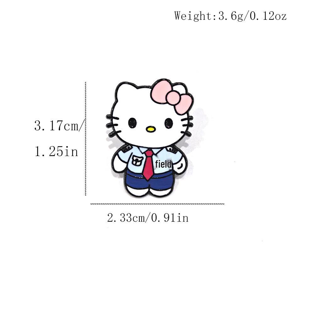 Cute KT Cat Brooch: Cartoon Metal Badge & Alloy Pin with Drip Glaze