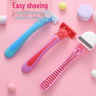 Six-Layer Women's Razor with Movable Head for Shaving Private Areas, Legs, and Armpits