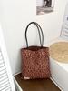 Korean Leopard Double-Sided Shoulder Bags for Women Versatile Vintage Ladies Tote Bag Casual Lightweight Travel Female Handbags