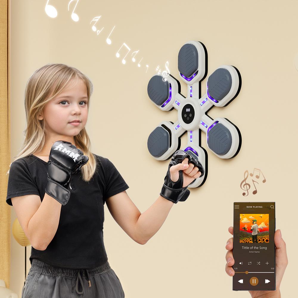 Music Boxing Machine Boxing Wall Mount Machine for Adults Teens Smart Bluetooth Punching Trainer with Gloves