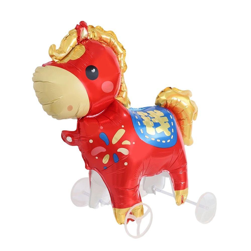 Cute Version 4D Balloons Multi Style Wheeled Pony Balloon Balloon Gifts New Year Celebration
