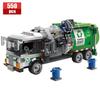 ZKZC City Sanitation Garbage Truck Vehicle Model Building Blocks Cleaning Car Assemble Bricks Toys For Kids Christmas Gifts Toys