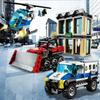 Kompatible MOC-Sets City Serie Bausteine 60140 Bulldozer Überfällt Bank Einbruch Polizeiauto Spielzeug Montagegeschenk