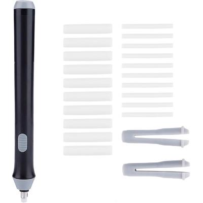3 Colors Electric Eraser, Automatic Eraser Battery Operated Automatic Pencil Shape Eraser Kit with 22 Eraser Refills for Drawing, Painting(Black)