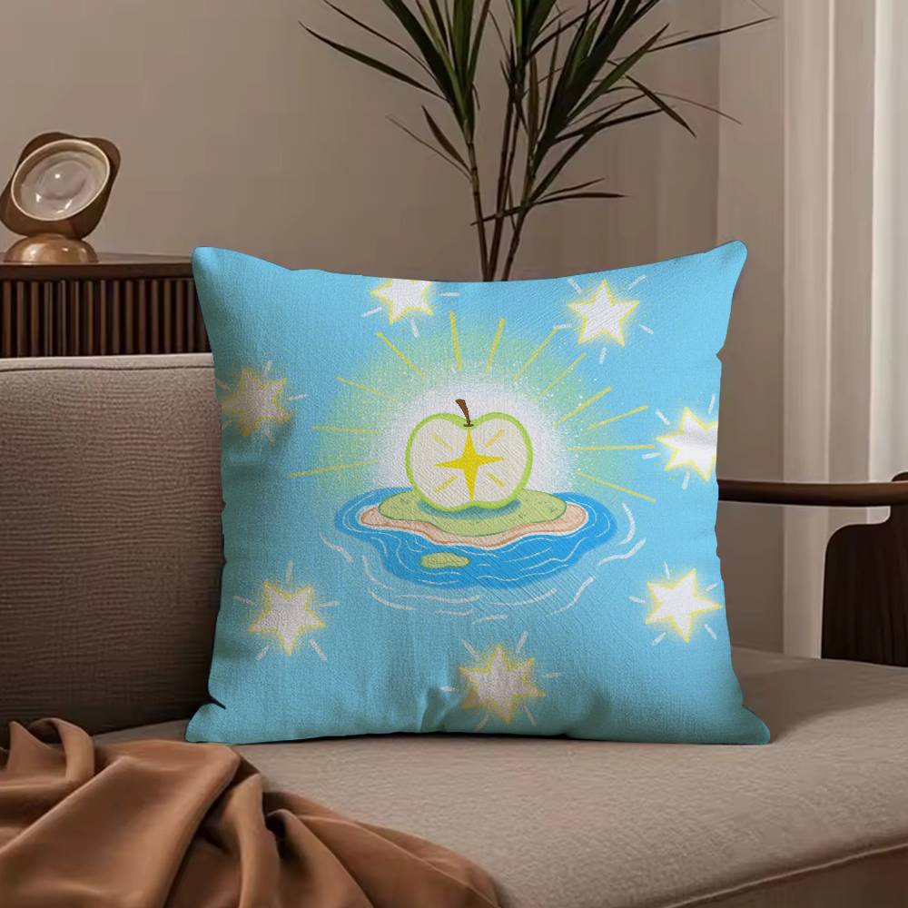 Anime Lucky Fruit Fun Pillow Case Anti-dustmite Pillowcase Invisible Zipper Silky Short Plush Sofa Cushion Cover