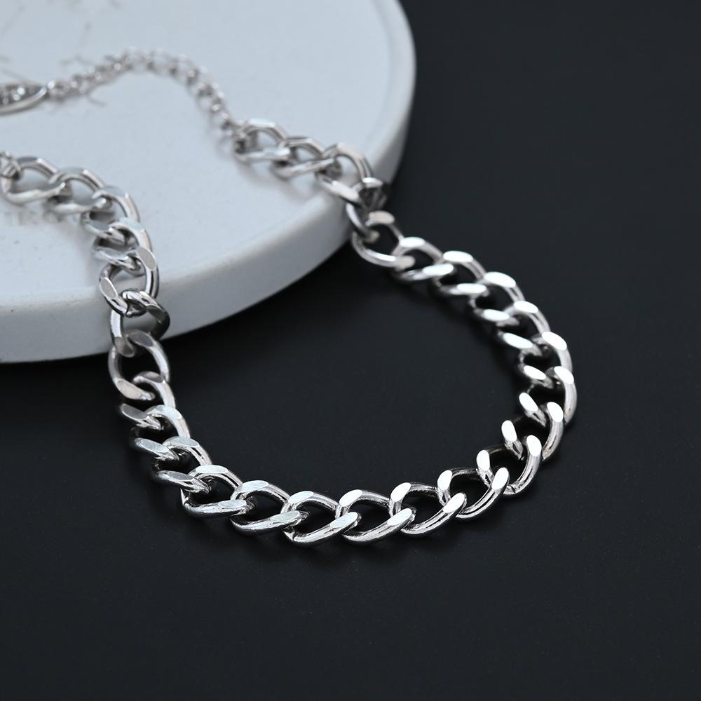 PANJBJ 925 Sterling Silver Chain Bracelet For Women Classic Retro Punk Hip Hop Line Minimalist Jewelry Gift Dropshipping