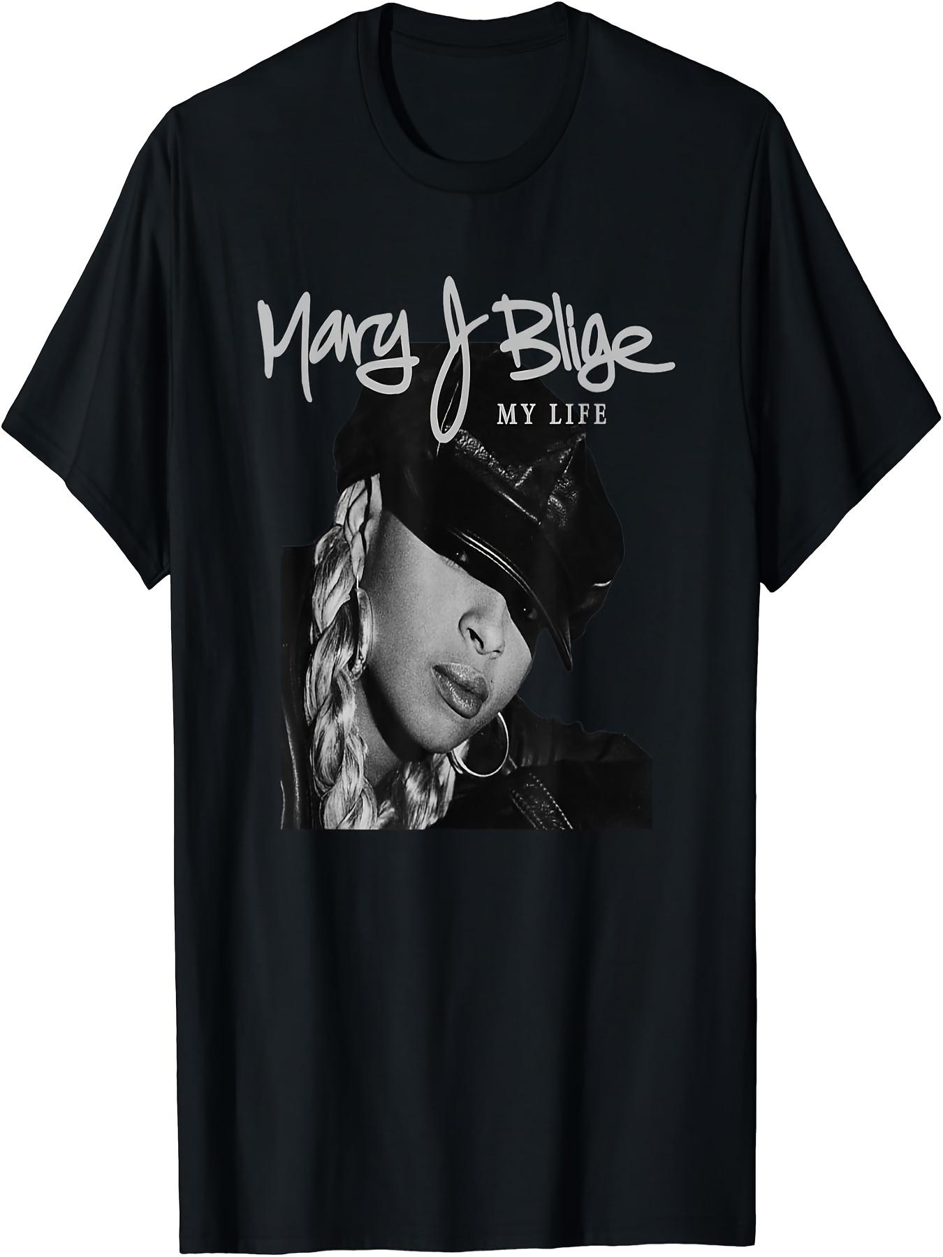 Mary J Blige My Life Tracklist Men s T-Shirt - Black Cotton 100% Soft & Comfortable Crew Neck Tee - Men s Summer Cotton Graph... S разноцветный