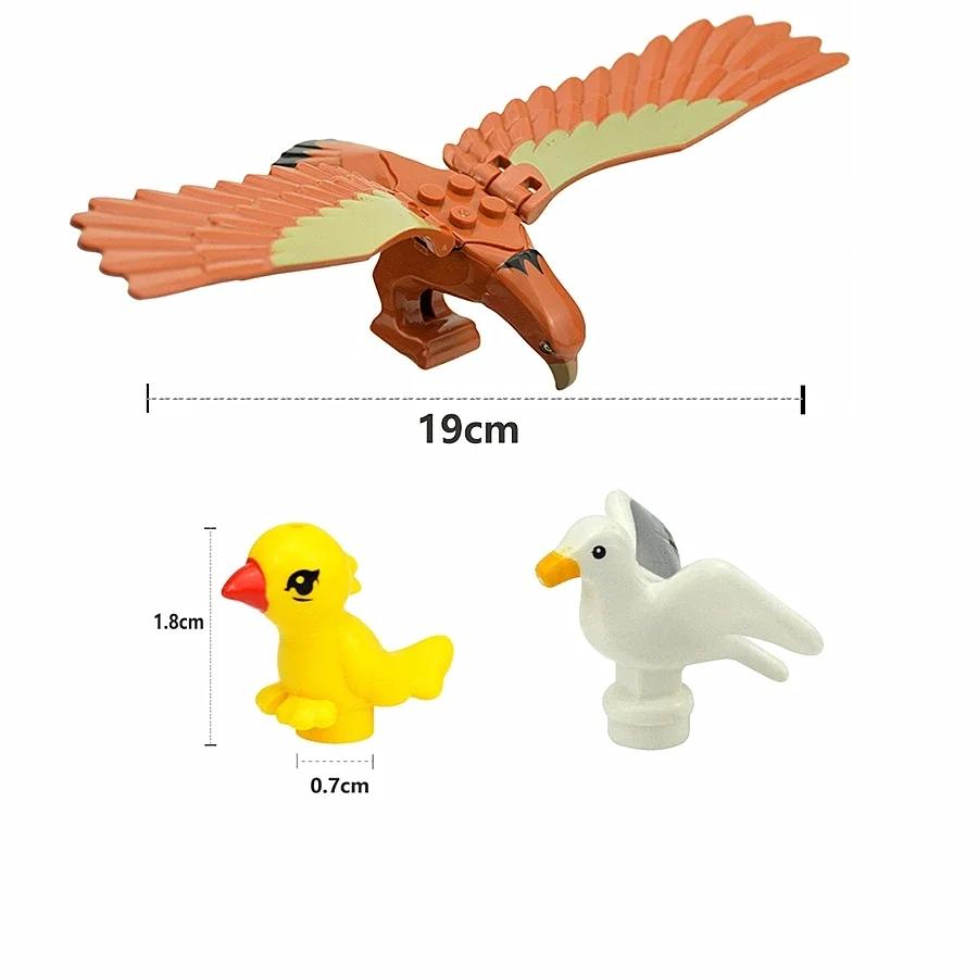 MOC Blocuri de Construcție Animale Particule Mici Scenă Tigru Oaie Rață Cal Balene Model Educațional Zoo Asamblat Cadou DIY Cărămizi Jucărie