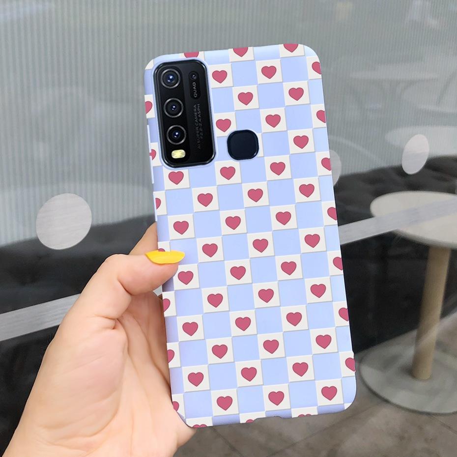 Fashion Cute Flower Milk Silicone Case For Vivo Y30 1938 Y50 1935 Black Soft TPU Phone Cover For Vivo Y 30 50 Y30 2020 Back Case