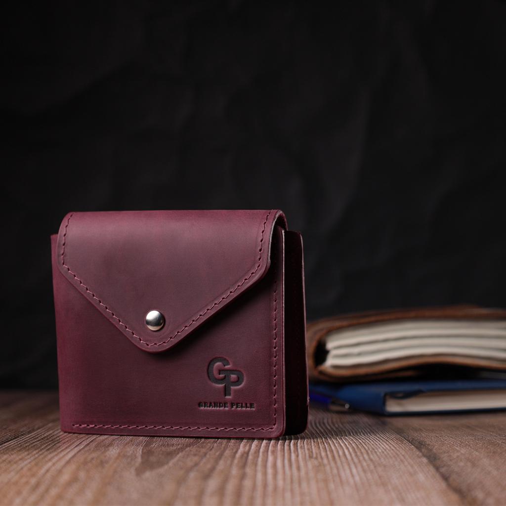 Modische Damen Geldbörse mit Münzfach aus mattem Echtleder GRANDE PELLE Wallet 16805 Bordeaux
