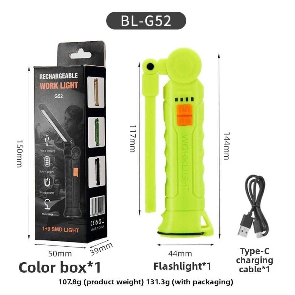 Rechargeable Work Light with Magnet & Hook Handheld Searchlight  For Night Work Outdoor Camping